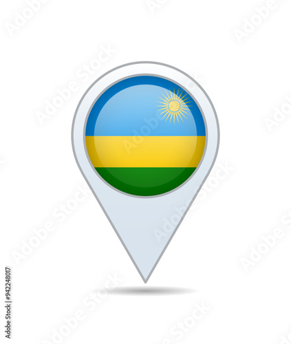 Rwanda - flag pin for map. Vector illustration. Free Download Rwanda - flag pin for map. Vector illustration. - GFXLoad