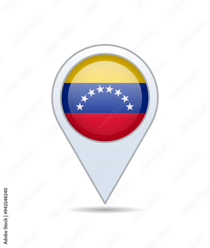 Venezuela - flag pin for map. Vector illustration. Venezuela - flag pin for map. Vector illustration.