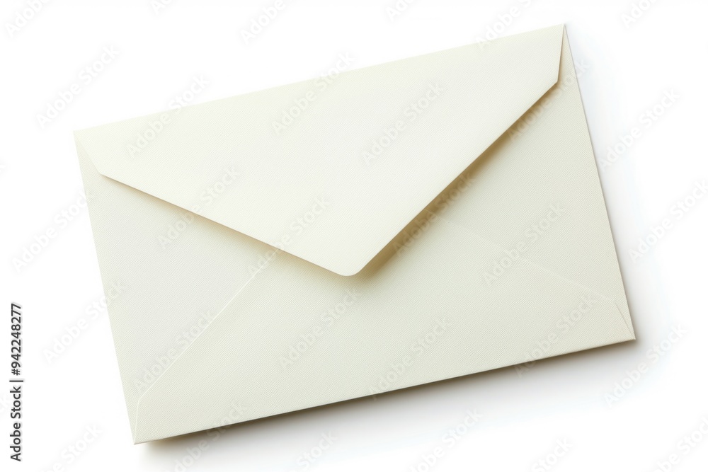 A simple, closed envelope with a white background, suitable for use in administrative or office contexts A simple, closed envelope with a white background, suitable for use in administrative or office contexts