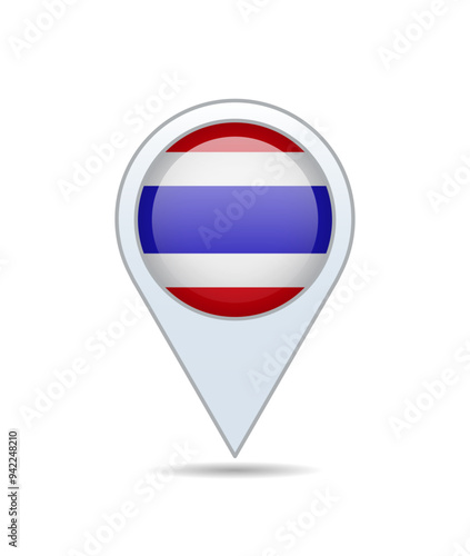 Thailand - flag pin for map. Vector illustration. Free Download Thailand - flag pin for map. Vector illustration. - GFXLoad