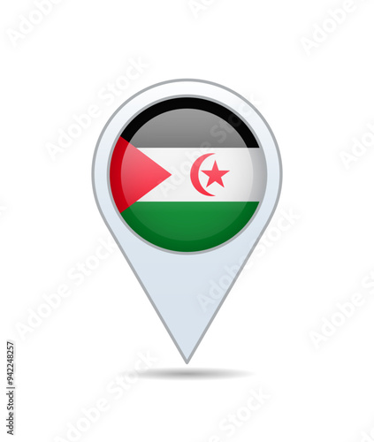 Free Download Western Sahara - flag pin for map. Vector illustration. - GFXLoad