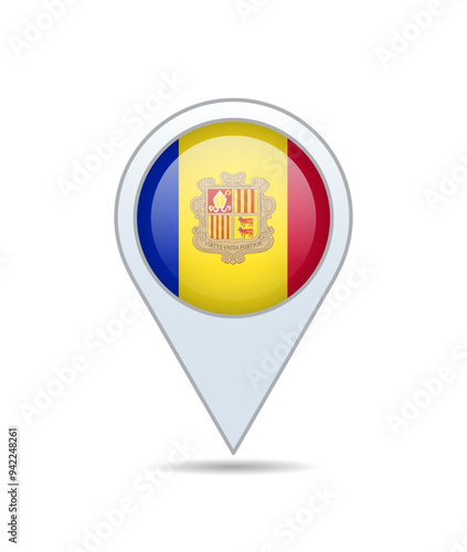 Free Download Andorra - flag pin for map. Vector illustration. - GFXLoad