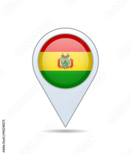 Bolivia - flag pin for map. Vector illustration. Free Download Bolivia - flag pin for map. Vector illustration. - GFXLoad