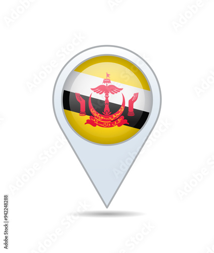 Free Download Brunei - flag pin for map. Vector illustration. - GFXLoad