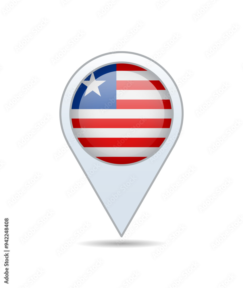 Liberia - flag pin for map. Vector illustration. Liberia - flag pin for map. Vector illustration.