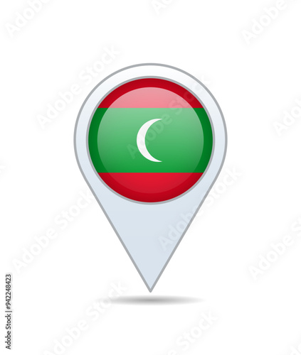 Free Download Maldives - flag pin for map. Vector illustration. - GFXLoad