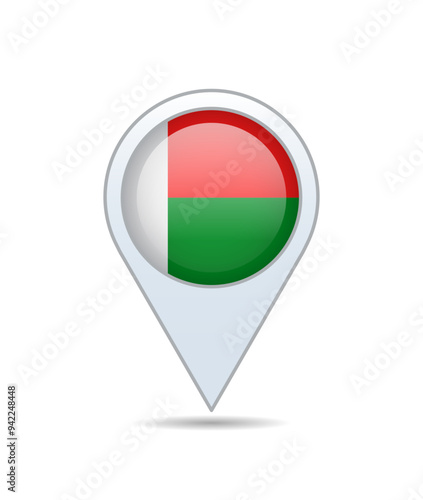 Free Download Madagascar - flag pin for map. Vector illustration. - GFXLoad