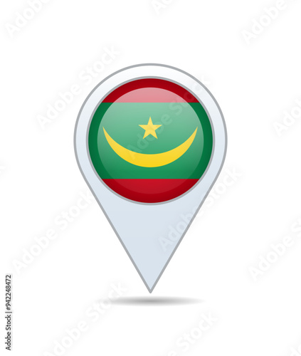 Mauritania - flag pin for map. Vector illustration. Free Download Mauritania - flag pin for map. Vector illustration. - GFXLoad