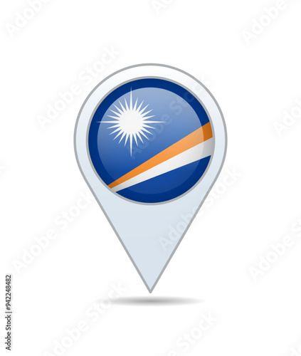 Marshall Islands - flag pin for map. Vector illustration. Free Download Marshall Islands - flag pin for map. Vector illustration. - GFXLoad