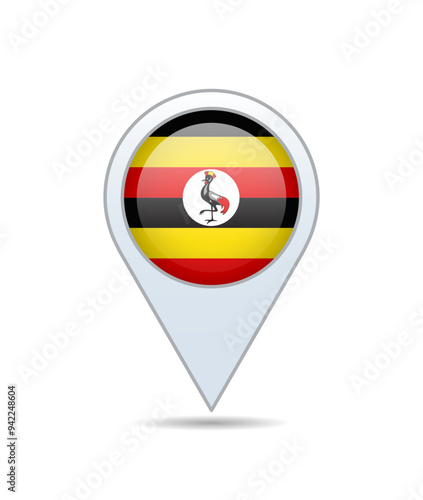 Free Download Uganda - flag pin for map. Vector illustration. - GFXLoad