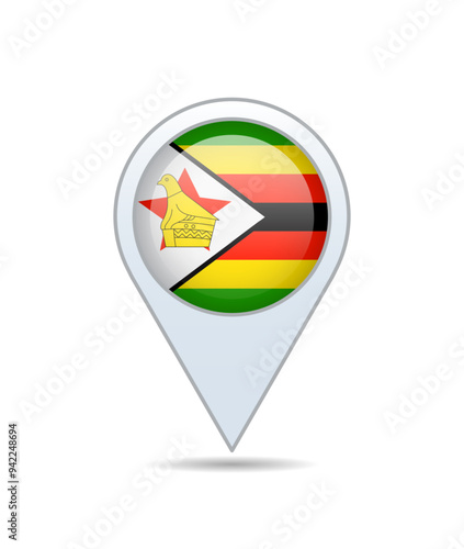 Zimbabwe - flag pin for map. Vector illustration. Free Download Zimbabwe - flag pin for map. Vector illustration. - GFXLoad