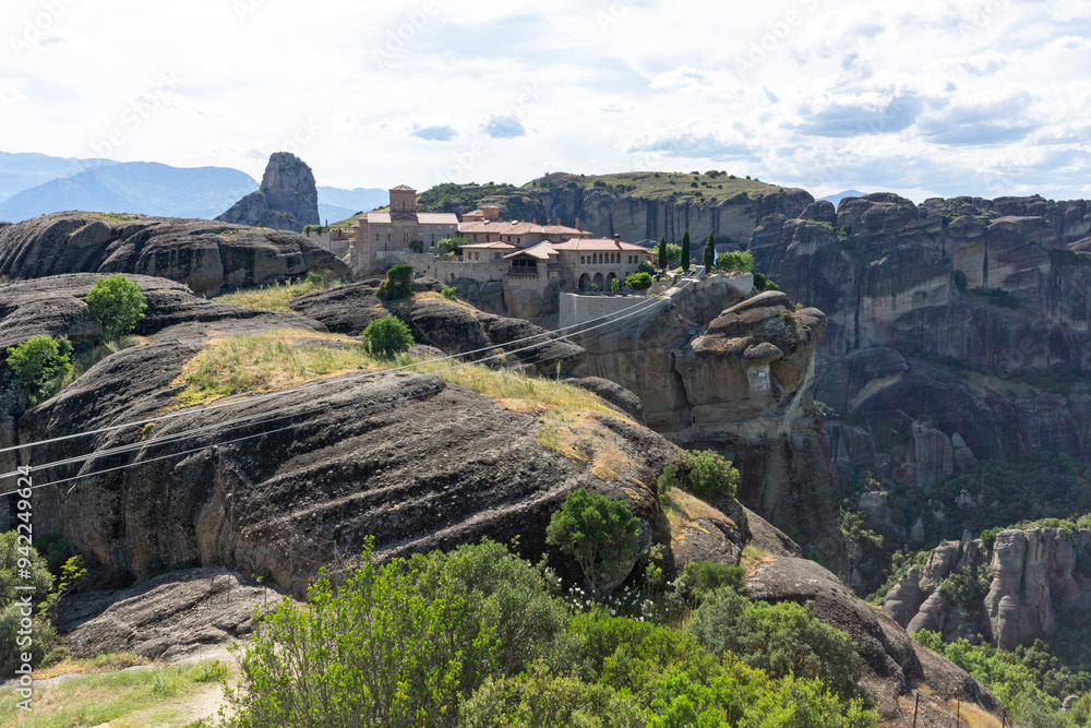 Panoramic view of Meteora Monasteries, Thessaly, Greece
