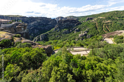 Panoramic view of Meteora Monasteries, Thessaly, Greece