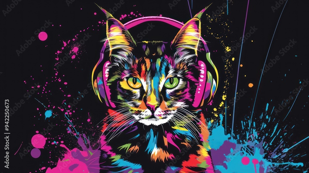 Cat with pop art style