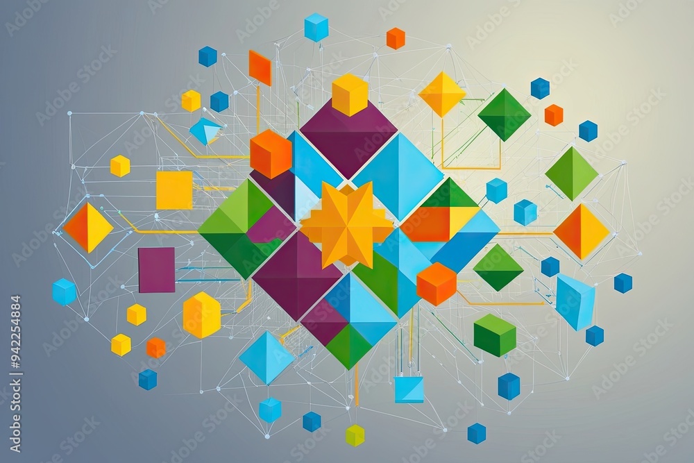 Community Network of Connecting Basic Shapes in Unified Assembly Stock ...