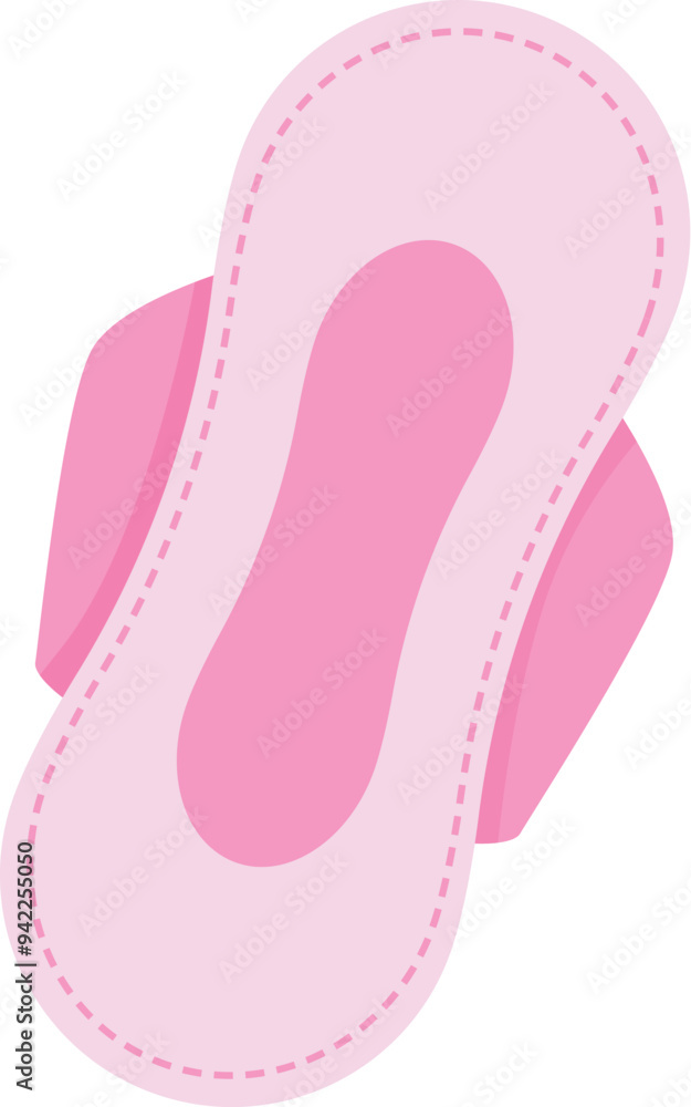 Pink menstrual pad designed for feminine hygiene and comfort during menstruation Pink menstrual pad designed for feminine hygiene and comfort during menstruation