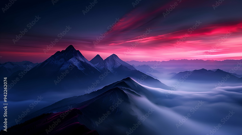 Fototapeta premium Mystical Mountain Peaks at Twilight