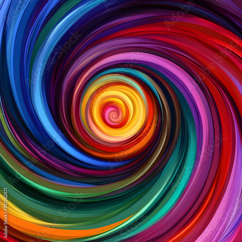 An of a colorful spiral pattern with a swirling round design image