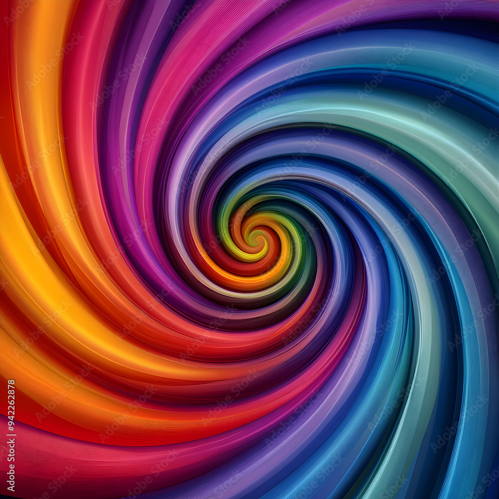 Vibrant swirling pattern in a round spiral shape featured in the image Vibrant swirling pattern in a round spiral shape featured in the image