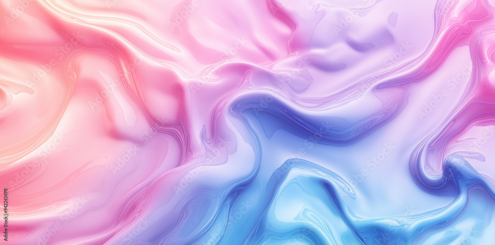 Fototapeta premium Soft Fluid Gradient in Pink and Blue Tones - Abstract Flowing Design