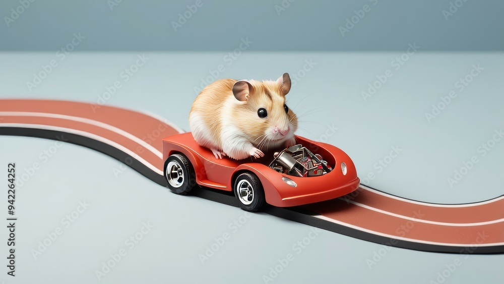 Fototapeta rat with a car