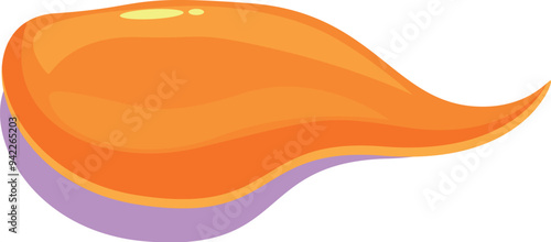 Cartoon style illustration of orange slime splashing with a single drop dripping down