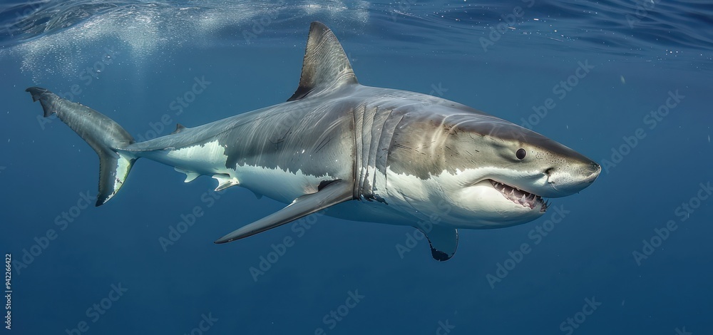 Fototapeta premium Great White Shark Underwater