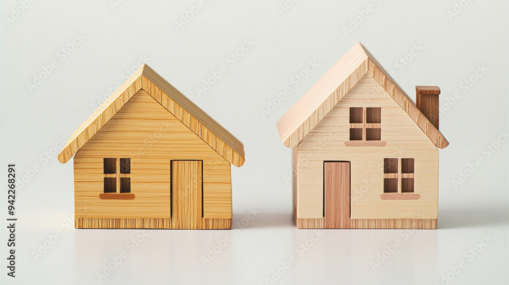 Wooden House Models. Search for Real Estate, Property, and Homes. Real Estate Investment Trust, REIT concept. Wooden House Models. Search for Real Estate, Property, and Homes. Real Estate Investment Trust, REIT concept.