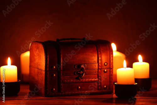 Decorative box with burning...