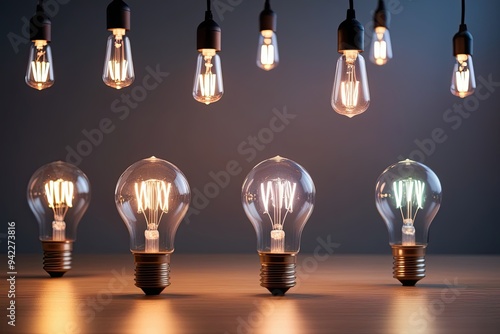 Illuminating Innovation Hub Vibrant LED Lights Sparkle in Subdued Environments Representing Unity and Progress