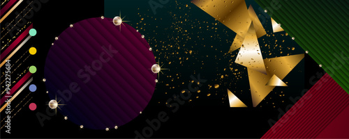 Christmas gold design black background abstract shiny color golden design trends 2025 2026