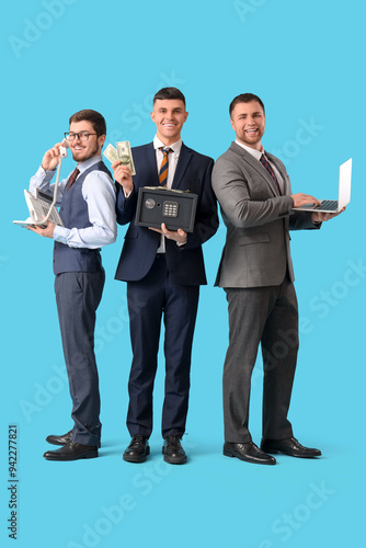 Happy young men with safe b...