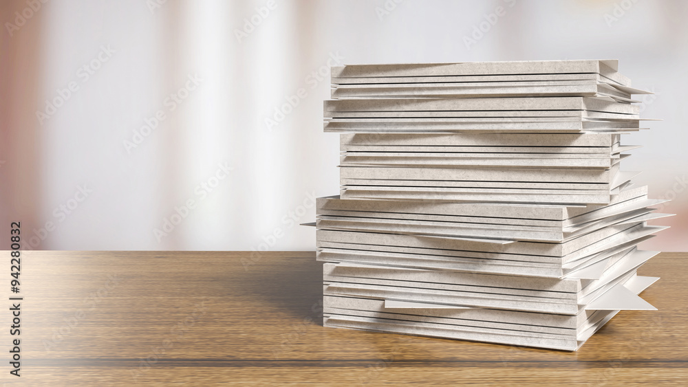The paper on wood table for Background or Business concept 3d rendering. The paper on wood table for Background or Business concept 3d rendering.