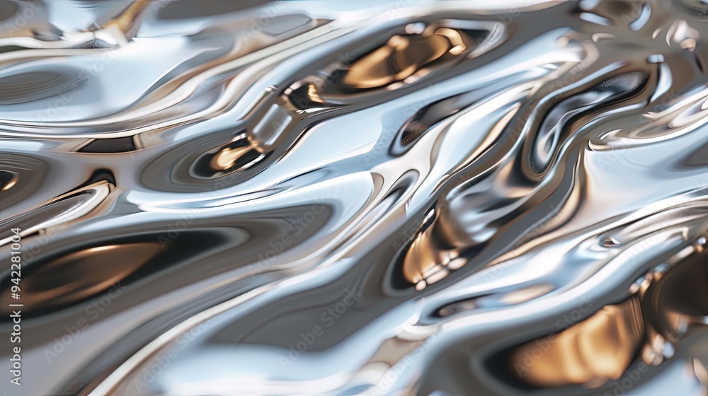 A dazzling texture of gleaming liquid chrome, liquid chrome background. A dazzling texture of gleaming liquid chrome, liquid chrome background.