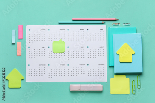 Calendar with office statio...
