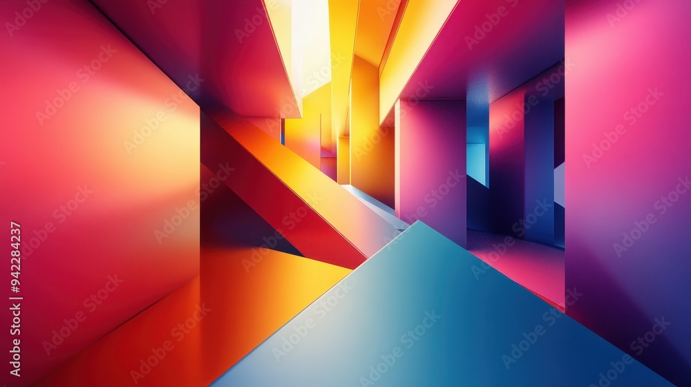 Abstract Geometric Shapes in Red Yellow and Blue Abstract Geometric Shapes in Red Yellow and Blue