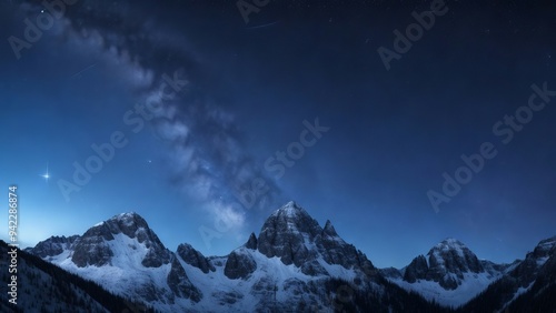 snow covered mountains in winter