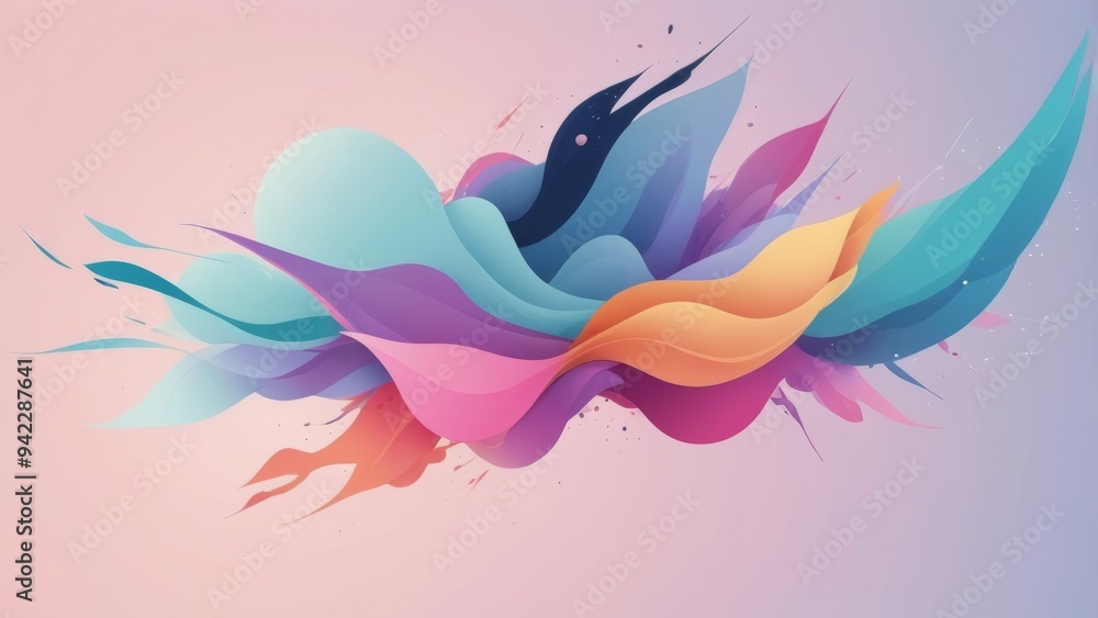 Fototapeta premium abstract colorful background with butterflies
