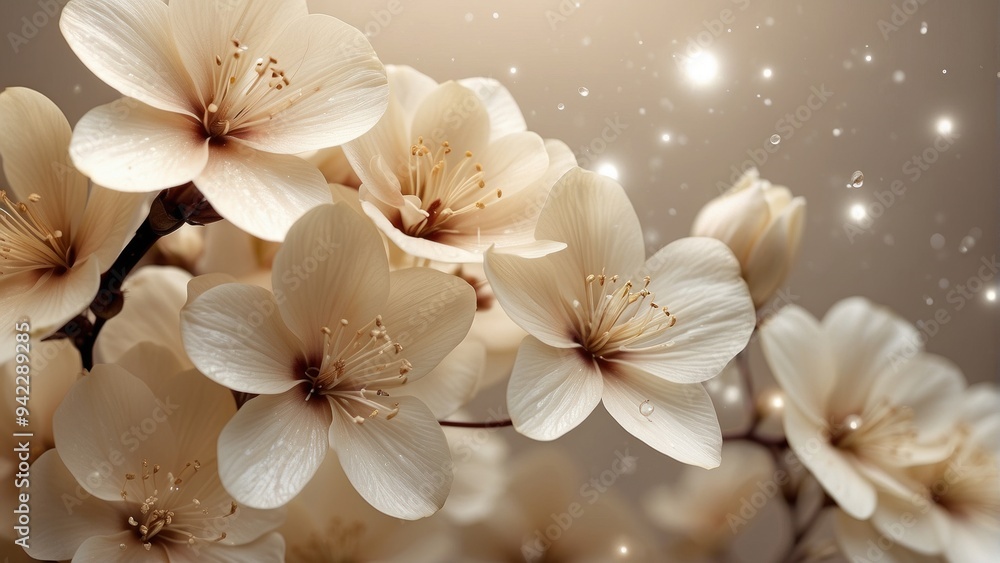 Wallpaper beige flowers Wallpaper beige flowers