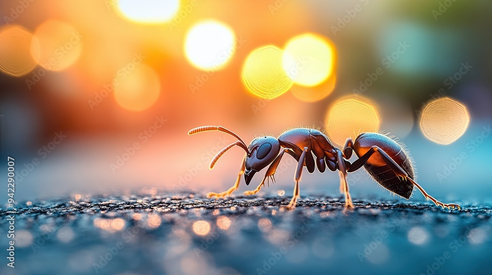 Fototapeta premium Ant isolated on cute background