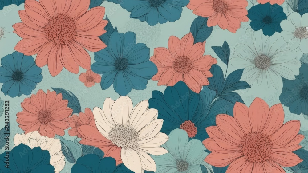 seamless pattern with flowers background seamless pattern with flowers background