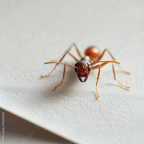 Ant isolated on paper background