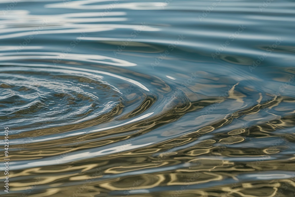 Realistic Organic Water Texture with Surface Layer and Serene Background Showcasing Gentle Ripples and Light Reflections Realistic Organic Water Texture with Surface Layer and Serene Background Showcasing Gentle Ripples and Light Reflections