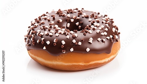 chocolate donut isolated on white