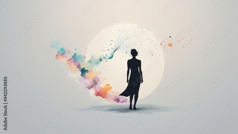 silhouette of a person with a background silhouette of a person with a background
