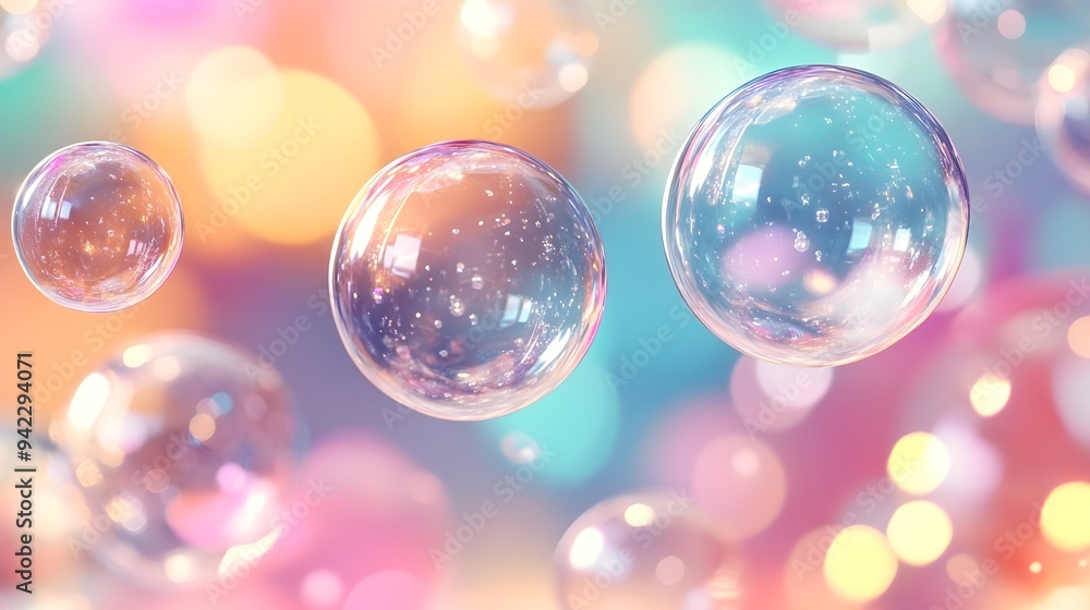 Abstract Colorful Bubbles Background with Bokeh Lights Abstract Colorful Bubbles Background with Bokeh Lights