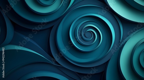 Abstract Teal Spiral Design Background