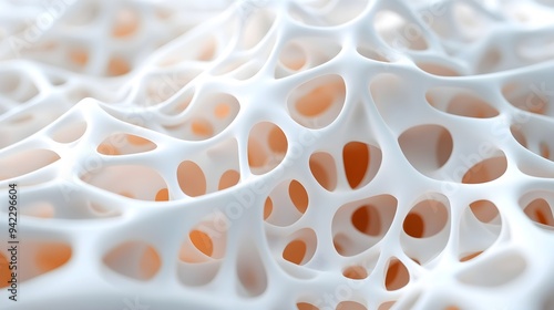 Abstract White 3D Structure with Open Cells