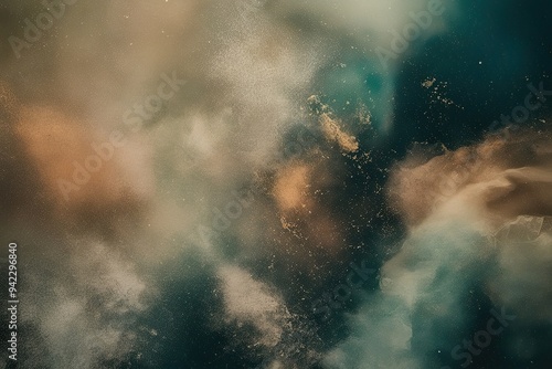 Wide Format Poetic Abstract Film Texture Art with Grain Dust and Light Effects