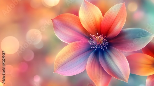 Colorful Flower Petals Close Up Soft Bokeh Background